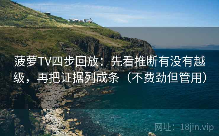 菠萝TV四步回放：先看推断有没有越级，再把证据列成条（不费劲但管用）