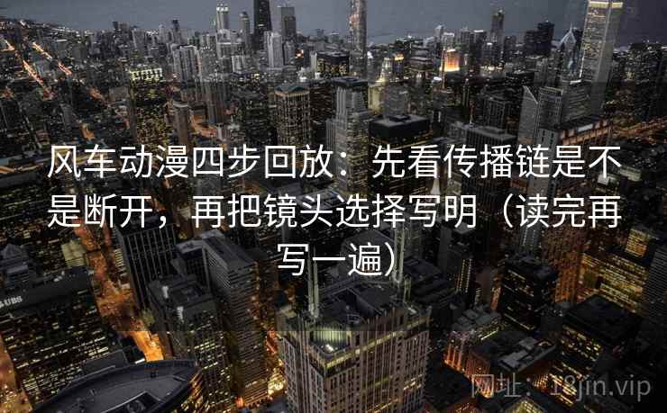风车动漫四步回放：先看传播链是不是断开，再把镜头选择写明（读完再写一遍）