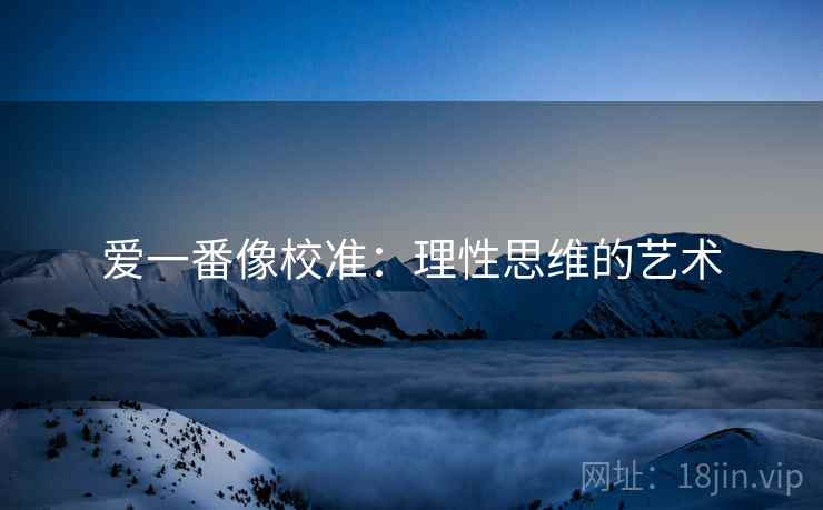 爱一番像校准：理性思维的艺术